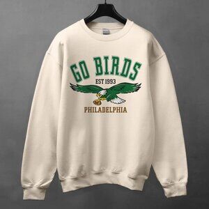 Vintage Philadelphia Go Birds Sweatshirt Sand, Philadelphia Eagles Fan Shirt Tee